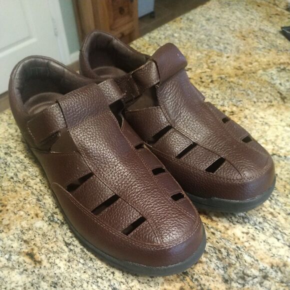 Propet Bayport MSA003L Mens Brown LEATHER Fisherman Sandal Size 13 5E